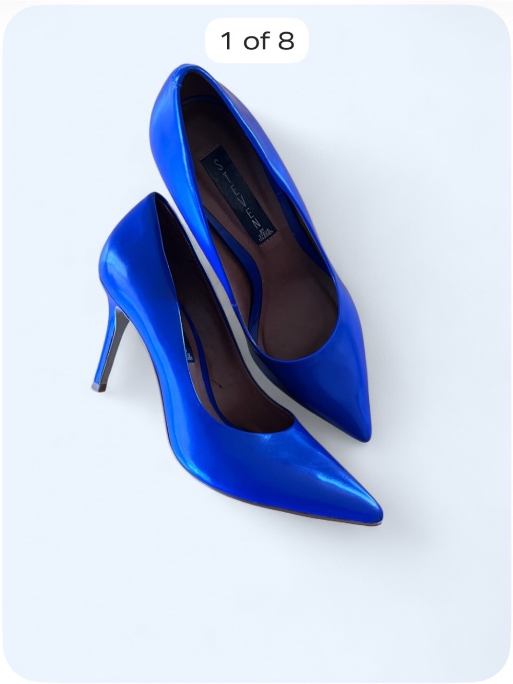 Steven By Steve Madden Electric Blue Pointed Leather Pumps